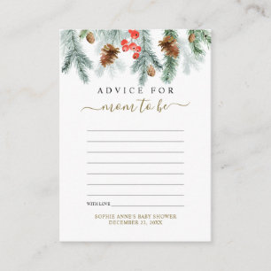 Winter Greenery Advice For Mum Baby Shower Enclosure Card