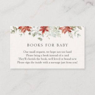 Winter Greenery and Poinsettia Books for Baby Enclosure Card