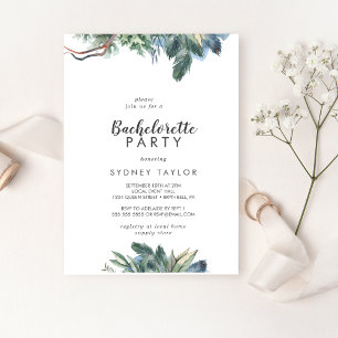 Winter Greenery Bachelorette Party Invitation