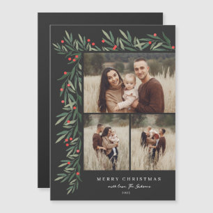 Winter Greenery Black 3 Photo Christmas