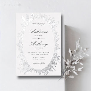 Winter Greenery Boho Frame Elegant White Wedding