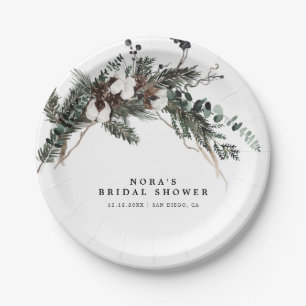 Winter Greenery Bouquet Paper Plate