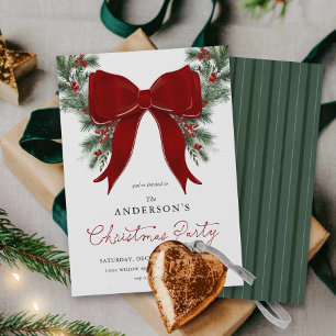 Winter Greenery Christmas Party Invite