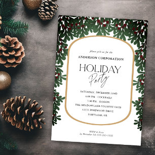 Winter Greenery Corporate Holiday Party Invitation