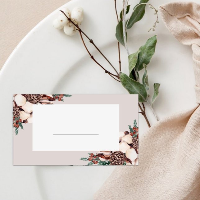 Winter Greenery Fill in  Place Card (Creator Uploaded)