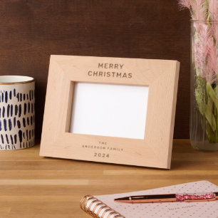 Winter Greenery Foliage Border Christmas Etched Frames