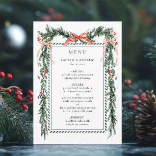 Winter Greenery Garland Wedding Menu