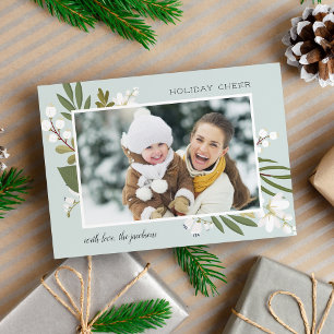 Winter Greenery Holiday Cheer Photo Card