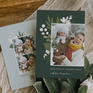 Winter Greenery Holiday Photo Card