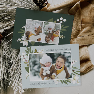 Winter Greenery Holiday Photo Card
