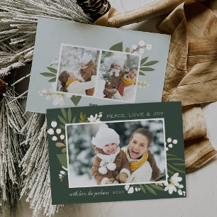 Winter Greenery   Holiday Photo Card