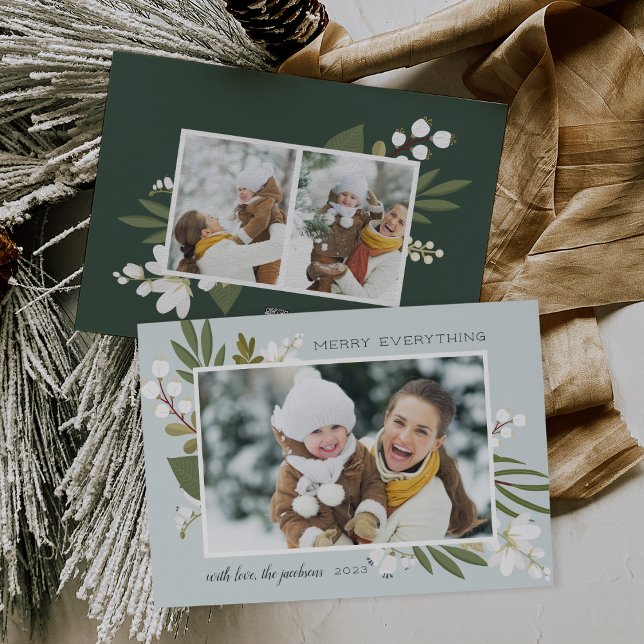 Winter Greenery | Holiday Photo Card (Creator Uploaded)