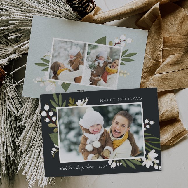 Winter Greenery | Holiday Photo Card (Creator Uploaded)