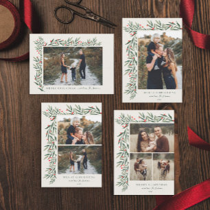 Winter Greenery Ivory Photo Christmas