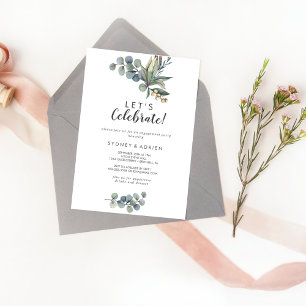 Winter Greenery Let's Celebrate Party Invitation