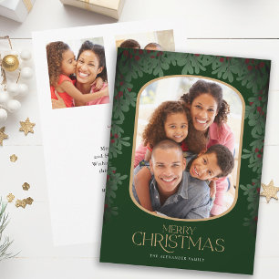 Winter Greenery Mistletoe 3 Photos Christmas Holiday Card
