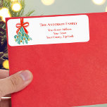 Winter Greenery Mistletoe Red Berries Christmas Return Address Label<br><div class="desc">Winter Greenery Mistletoe Red Berries Christmas Stationery Return Address Label.</div>