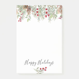 Winter Greenery Pine Christmas Holidays Post-it Notes
