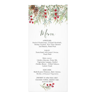 Winter Greenery Pine Wedding Christmas Menu