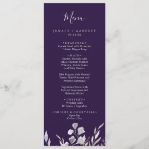 Winter Greenery   Plum Wedding Dinner Menu