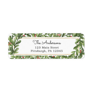 Winter Greenery Return Address Label