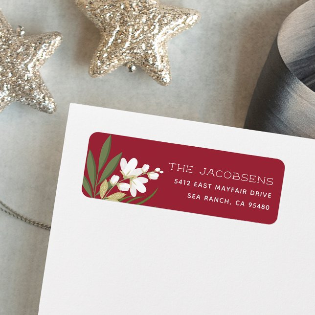 Winter Greenery Return Address Label (Creator Uploaded)