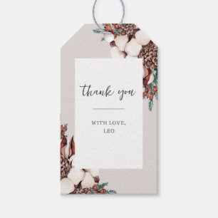 Winter Greenery Simple Thank you Gift Tags
