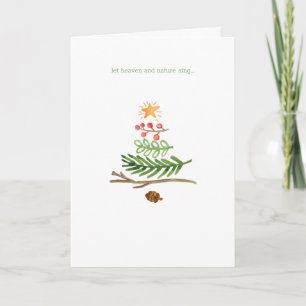 Winter Greenery Watercolor Christmas Tree Card