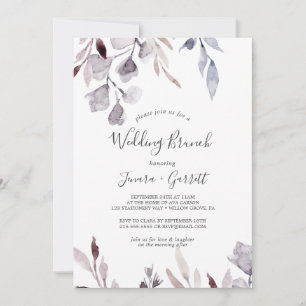 Winter Greenery Wedding Brunch Invitation