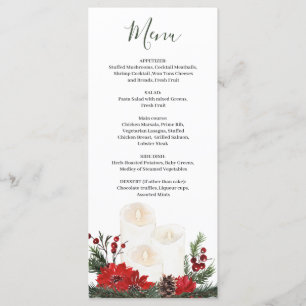 Winter Greenery Wedding Christmas Menu