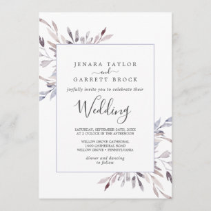 Winter Greenery Wedding Invitation