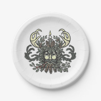 Winter-Greenman Holiday/Solstice paper plate