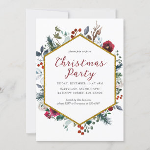 Winter Greens Christmas Party Invitation