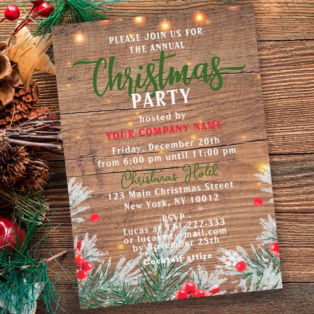 Winter Greens Corporate Christmas Party Invitation (Creator Uploaded)