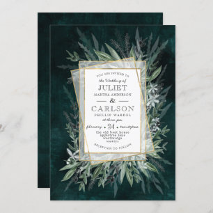 Winter Greens Dark Green foliage Invitation