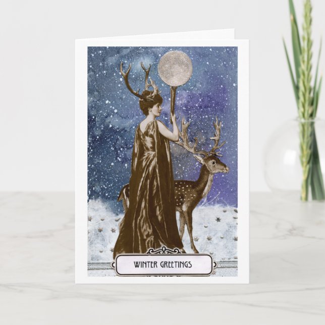 Winter Greetings Goddess Card (Front)