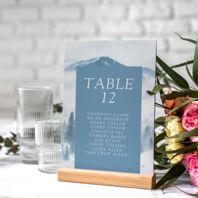  Winter Grey Mountains Wedding Table Number (Creator Uploaded)