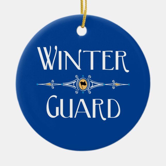 Winter Guard Decorative Line Ceramic Ornament (Front)
