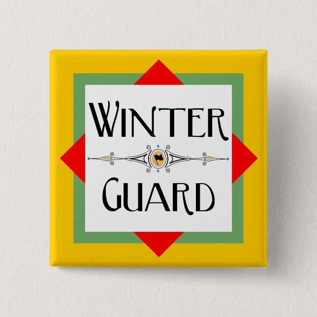 Winter Guard Gold Block  15 Cm Square Badge (Front)