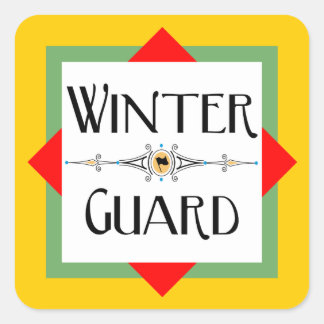 Winter Guard Gold Block  Ceramic Square Sticker