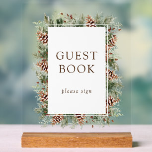 Winter Guest Book Acrylic Sign