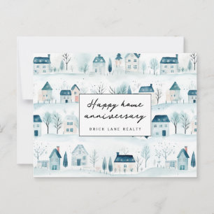 Winter Happy Home Anniversary Realty Postcard