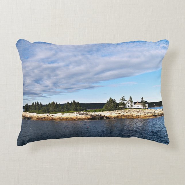 Winter Harbour Lighthouse, Maine Accent Pillow (Front)