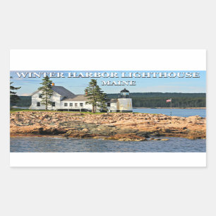 Winter Harbour Lighthouse, Maine Rectangular Sticker