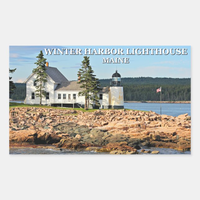 Winter Harbour Lighthouse, Maine Stickers (Front)