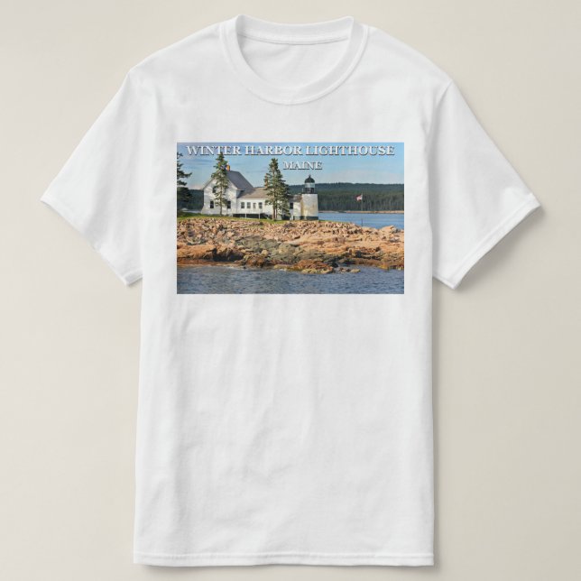 Winter Harbour Lighthouse, Maine T-Shirt (Design Front)