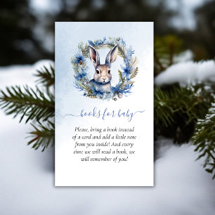 Winter Hare Baby Shower Books for Baby Enclosure Card