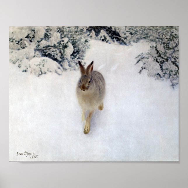 Winter Hare (Rabbit), Bruno Liljefors Poster (Front)