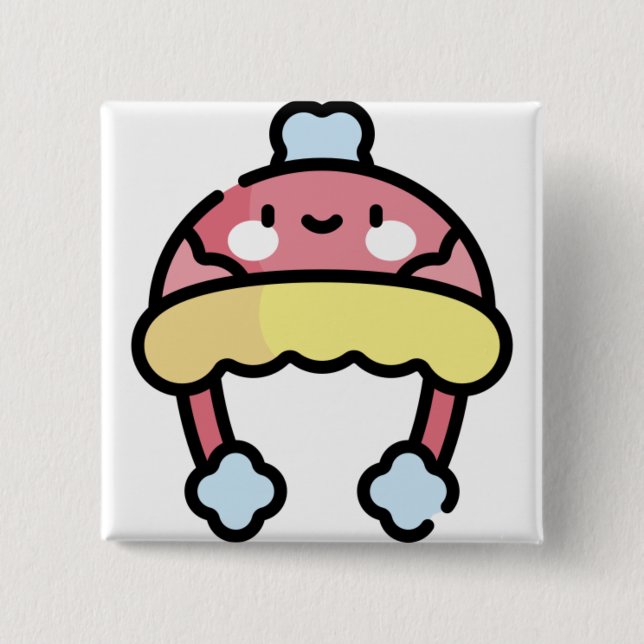 winter hat 15 cm square badge (Front)