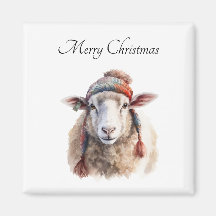 Winter Hat Christmas Sheep Custom Text